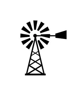 Windmill, wind power vector illustration Stock Illustration