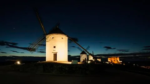 Windmill, wind, quixote Stock Photos
