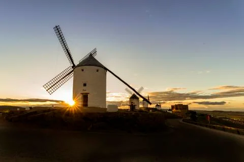 Windmill, wind, quixote Stock Photos