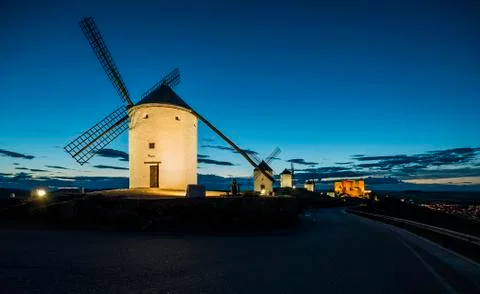 Windmill, wind, quixote Stock Photos