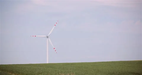 Windmill Wind Turbine Propeller Rotating Close up Stock Footage 131008077