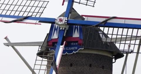 Windmill working Netherlands close Stock Footage 53322957