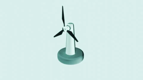 Windmill in x-ray cartoon style animation Stock Footage 314186788