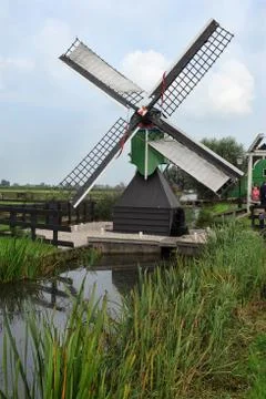 Windmill in Zaanse Schans Stock Photos