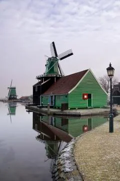 Windmill in the Zaanse Schans Stock Photos