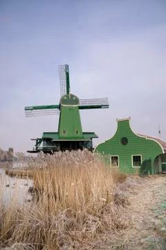Windmill in the Zaanse Schans Stock Photos