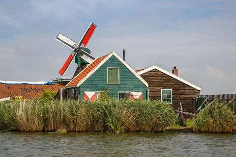 Windmill in Zaanse Schans Stock Photos