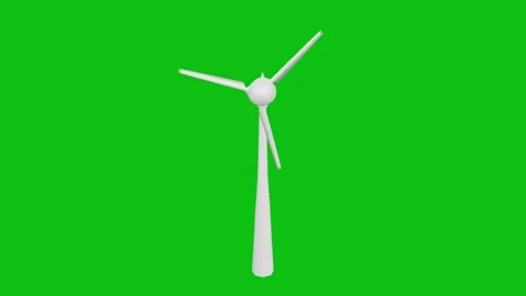 Windmills 3D, realistic CGI MS ecological windmills on green screen, Stock Footage 312354340