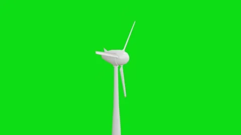 Windmills 3D, realistic CGI MS ecological windmills on green screen, Stock Footage 312354360
