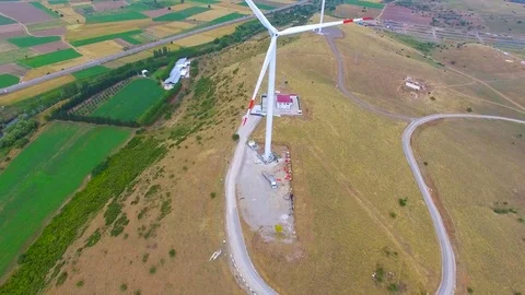 Windmills in action Stock Footage