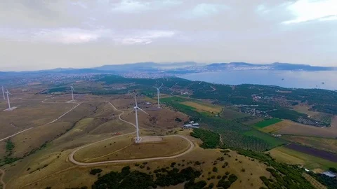 Windmills in action  Stock Footage 80691884