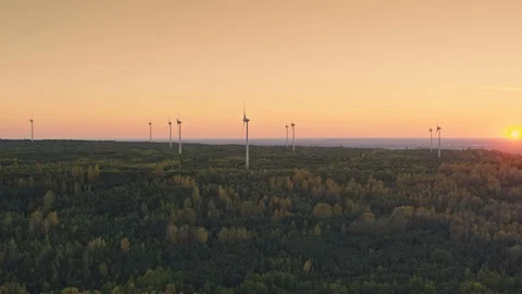 Windmills Aerial Stock Footage 96019224