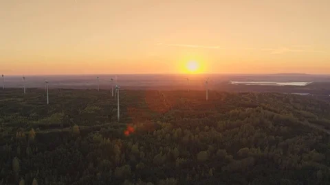 Windmills Aerial Stock Footage 96019552