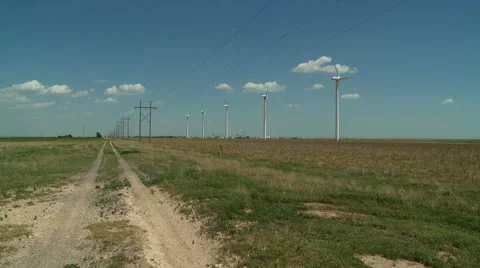 Windmills along the Texas border 17 Video stock 40449818