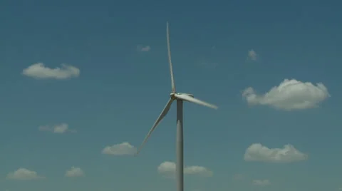 Windmills and cattle gate zoom out Stock Footage 40450312