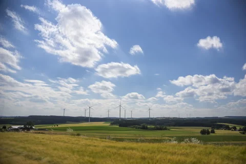 Windmills and fields Stock Footage 231818690