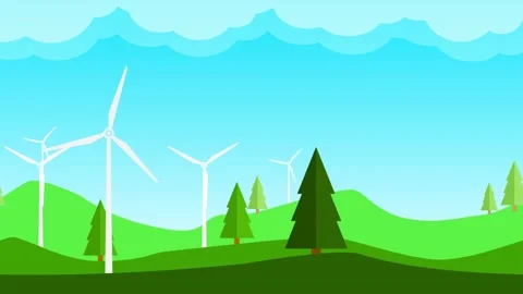 Windmills on the background of nature Stock Footage 213910233
