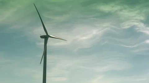 Windmills With Background Sky Stock Footage 35840695