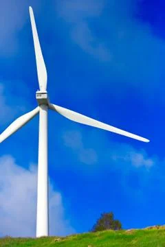 Windmills with blue sky Stock Photos