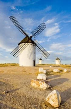 Windmills, Campo de Criptana, Castile-La Mancha, Spain Stock Photos