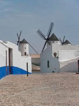 Windmills at Campo de Criptana Ciudad Real Foto stock
