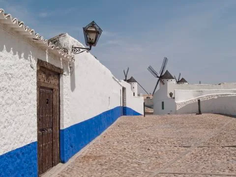 Windmills at Campo de Criptana Ciudad Real Foto stock