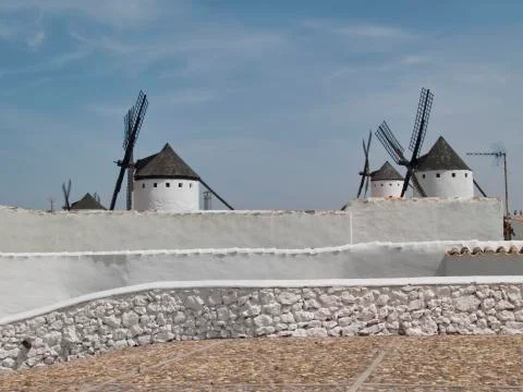 Windmills at Campo de Criptana Ciudad Real Stock Photos