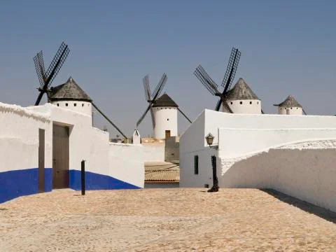 Windmills at Campo de Criptana Stock Photos