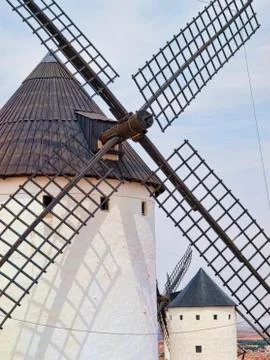 Windmills in Campo de Criptana Stock Photos