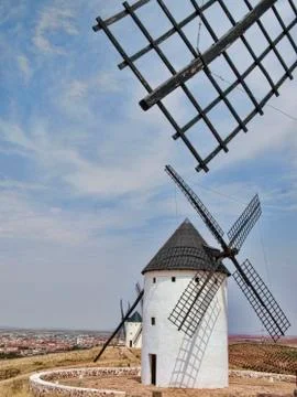 Windmills in Campo de Criptana Stock Photos