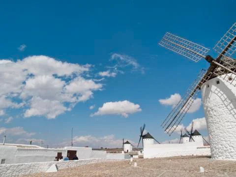 Windmills in Campo de Criptana Stock Photos