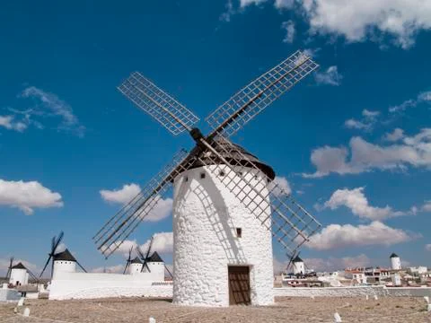 Windmills in Campo de Criptana Stock Photos