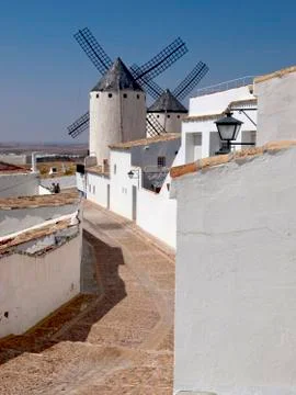 Windmills in Campo de Criptana Stock Photos