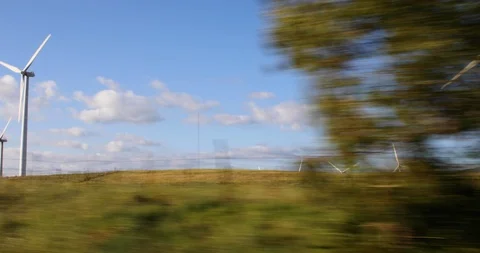 Windmills from car Stock Footage 101473393