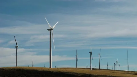 Windmills close up 60fps 2x slow Video stock 237486368
