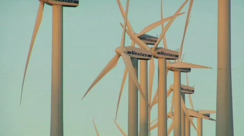 Windmills close up Video stock 792354