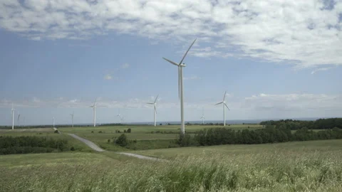 Windmills on a cloudy day Stockbeeldmateriaal 197569455