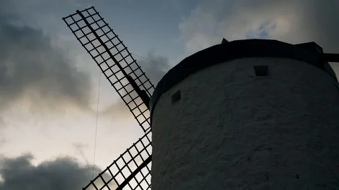 The windmills of Consuegra, Spain Stock Footage 123384247