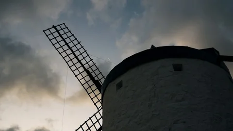 The windmills of Consuegra, Spain Stock Footage 123384337