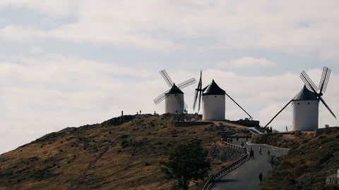 The windmills of Consuegra, Spain Video stock 123385212