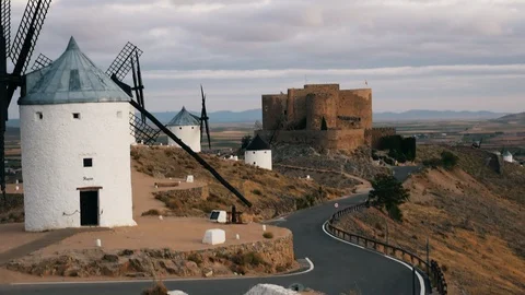 The windmills of Consuegra, Spain Stock-Footage 123446481