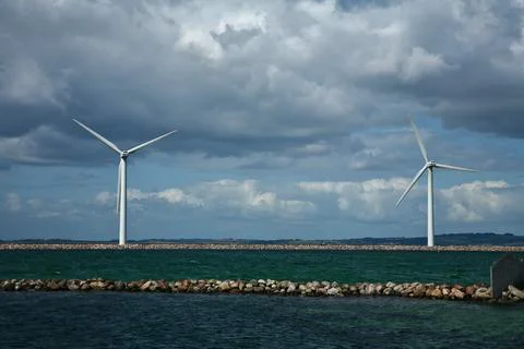 Windmills in denmark Stock Photos