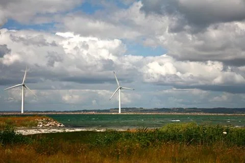 Windmills in denmark 库存照片