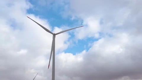 Windmills in the desert against the sky. Stock Footage 123601600