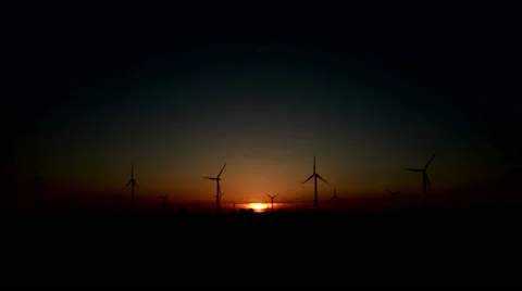 Windmills to the dusk Stock Footage 51988105
