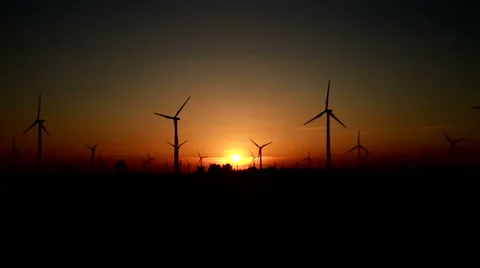 Windmills to the dusk Stock Footage 51992324