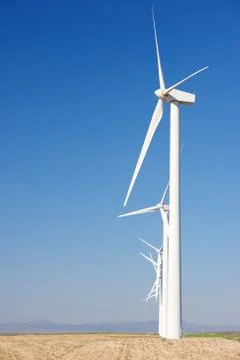 Windmills for electric power production Stock Photos