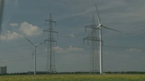 Windmills, Energy from the wind Video stock 21267283