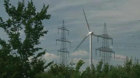 Windmills, Energy from the wind Video stock 21267526
