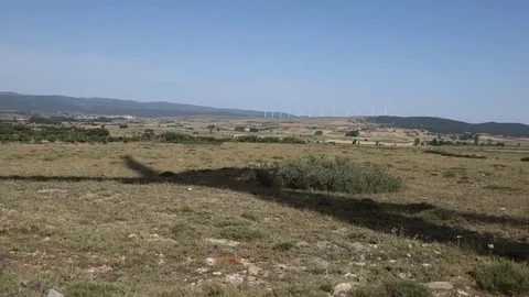 Windmills in the field Stock Footage 77031984